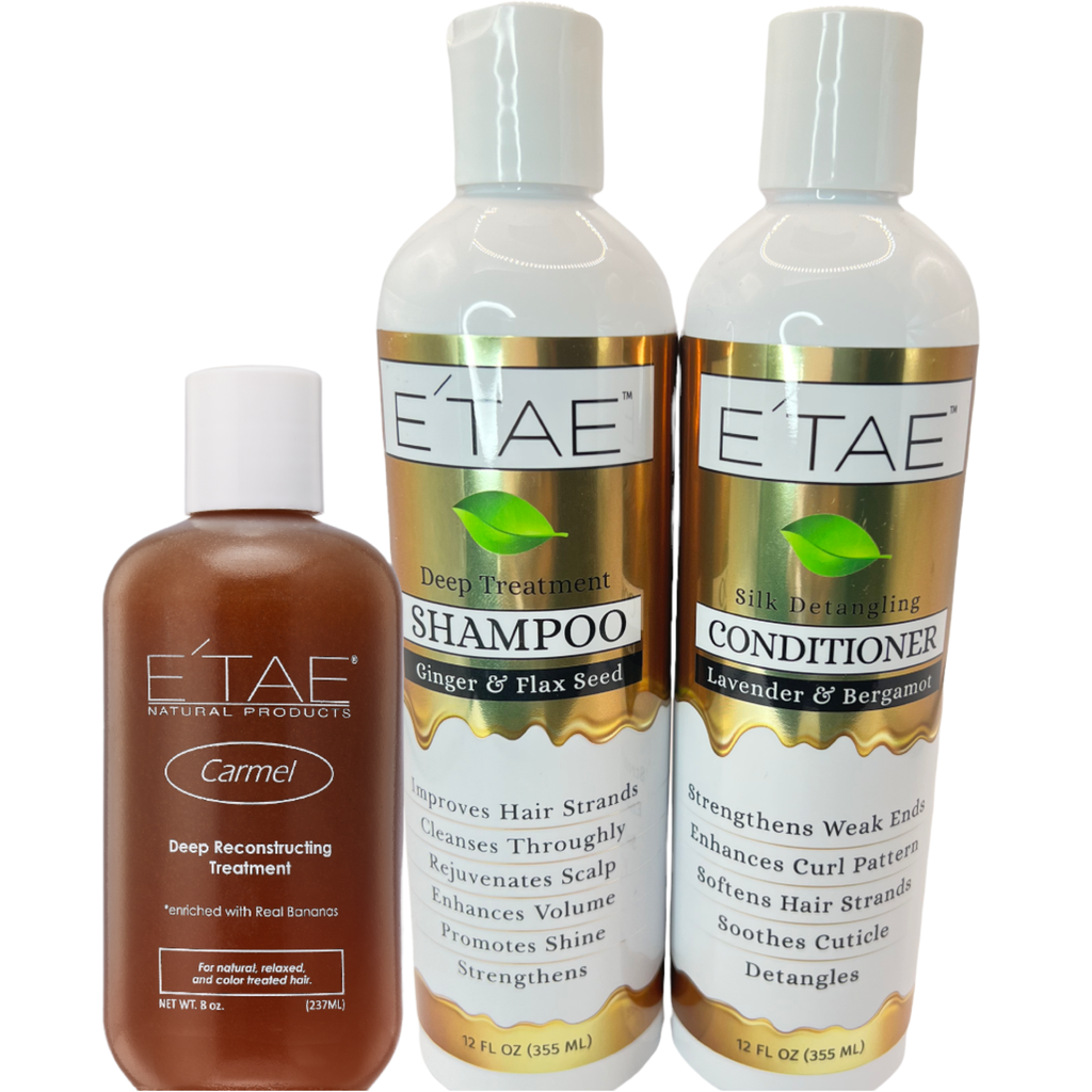 CLEANSE AND CONDITION BUNDLE (Carmel Treatment, Shampoo